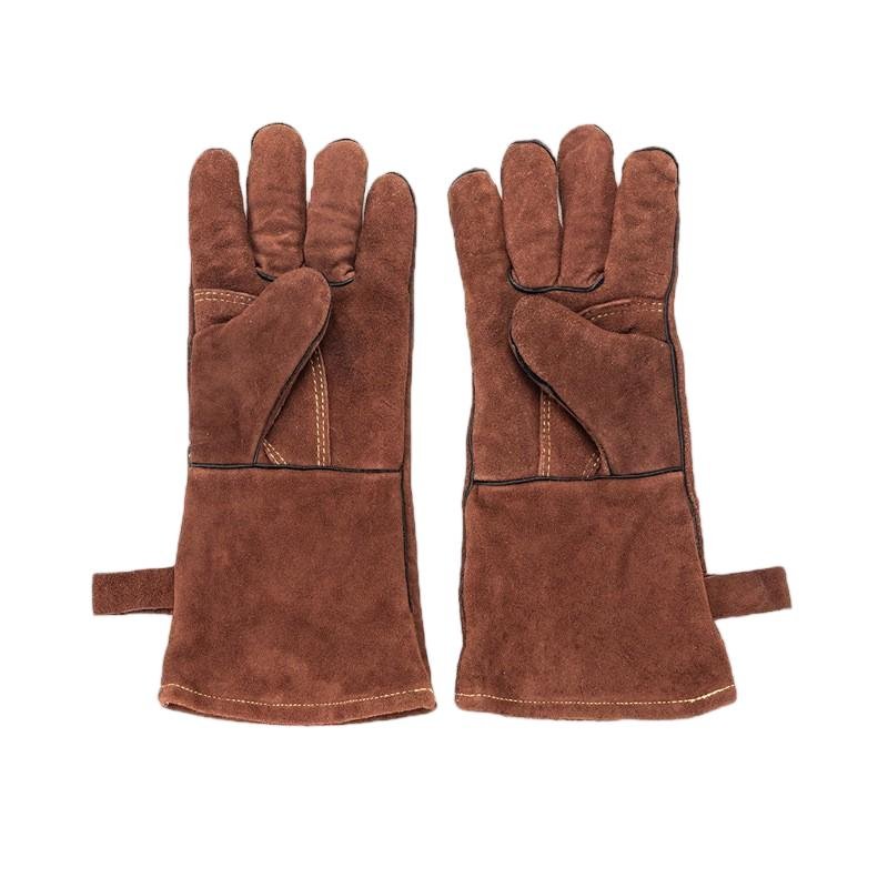 1-2 BBQ heat-resistant gloves leather 3 - 图片 1