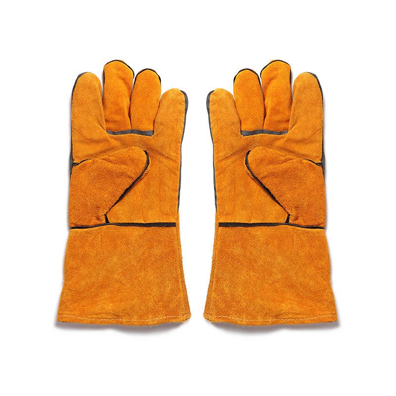1-4 BBQ heat-resistant gloves leather 4 - 图片 1
