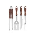 Stainless Steel BBQ tool set PP handle plastic 4