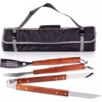 Stainless Steel BBQ tool set wood handle 4